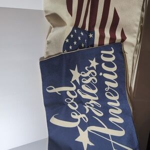 Patriotic Throw Pillow Covers 18" Square W/Zippers (2)